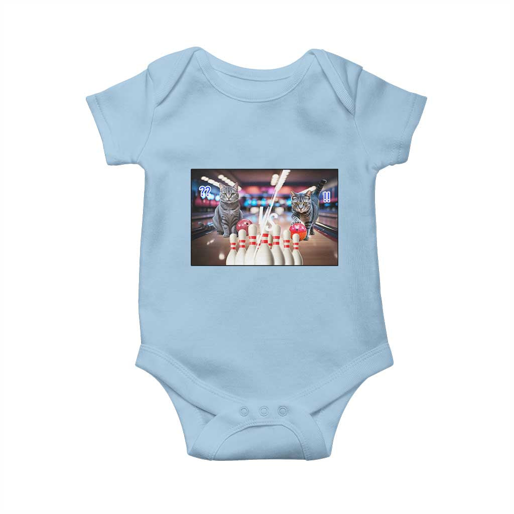 Funny Cats Bowling Battle Baby Onesie Gift For Cat Lovers - Wonder Print Shop