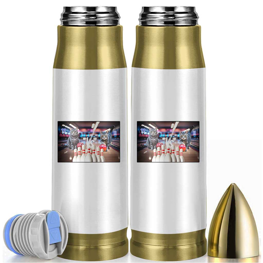 Funny Cats Bowling Battle Bullet Tumbler Gift For Cat Lovers - Wonder Print Shop
