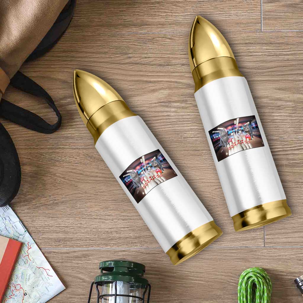 Funny Cats Bowling Battle Bullet Tumbler Gift For Cat Lovers - Wonder Print Shop