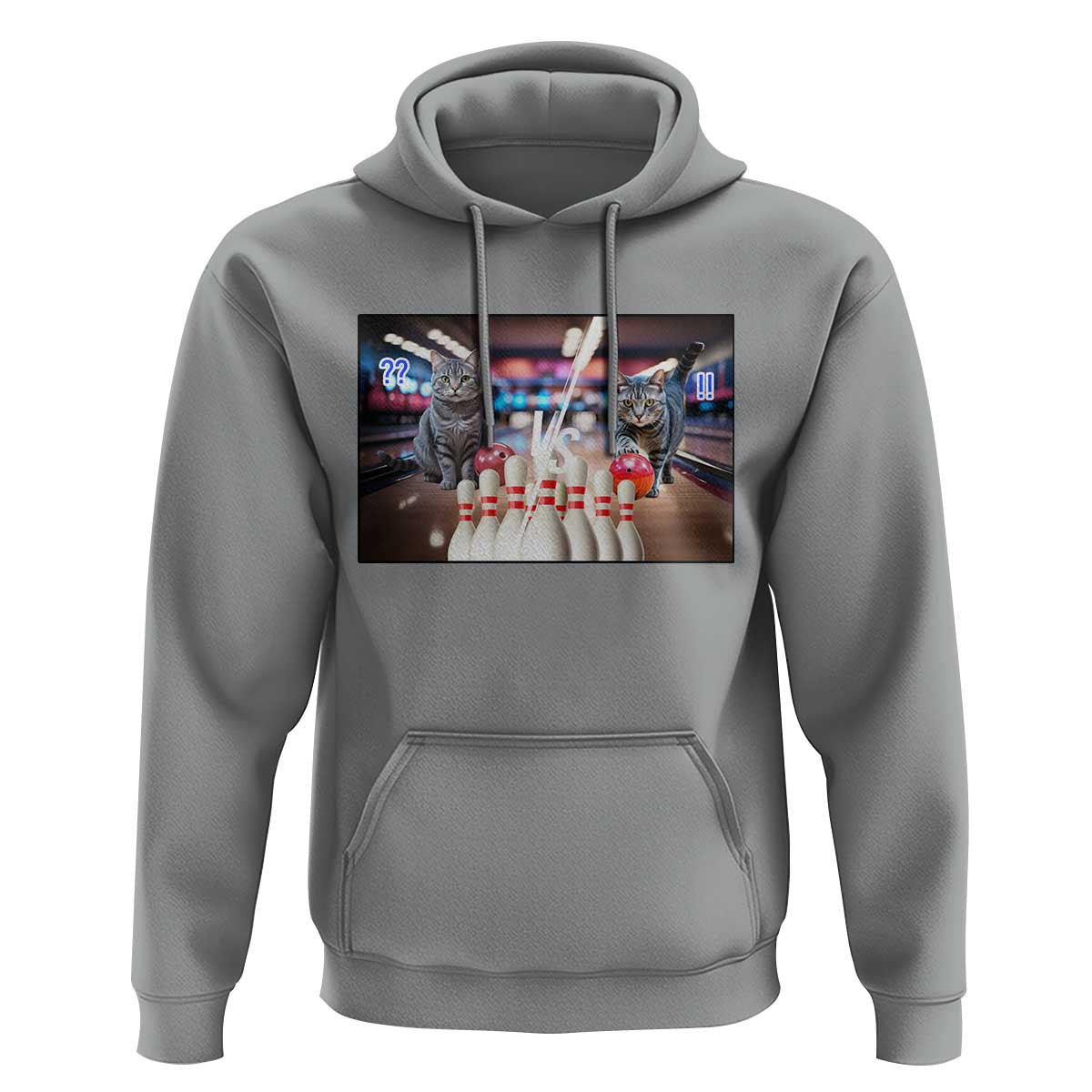 Funny Cats Bowling Battle Hoodie Gift For Cat Lovers - Wonder Print Shop