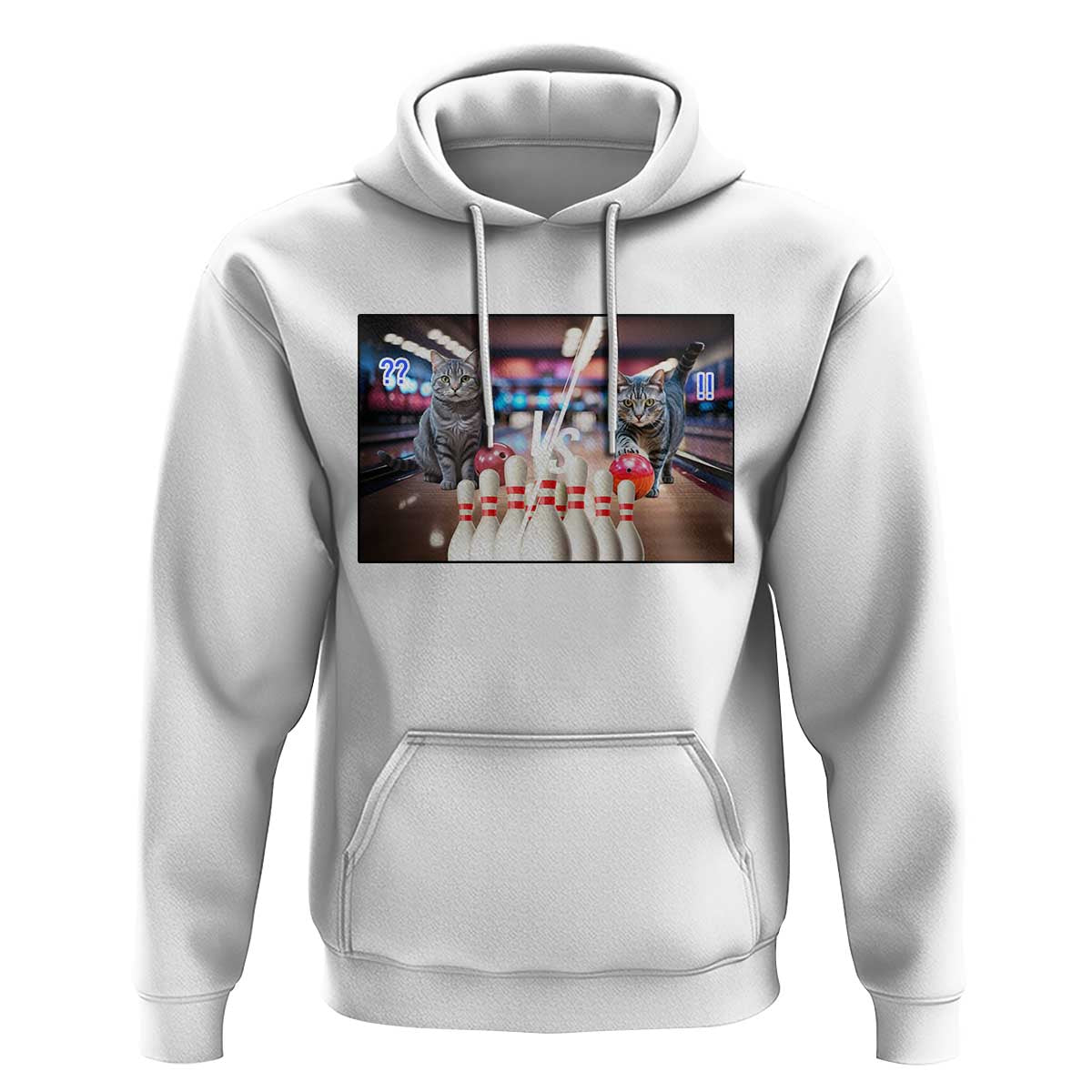 Funny Cats Bowling Battle Hoodie Gift For Cat Lovers - Wonder Print Shop