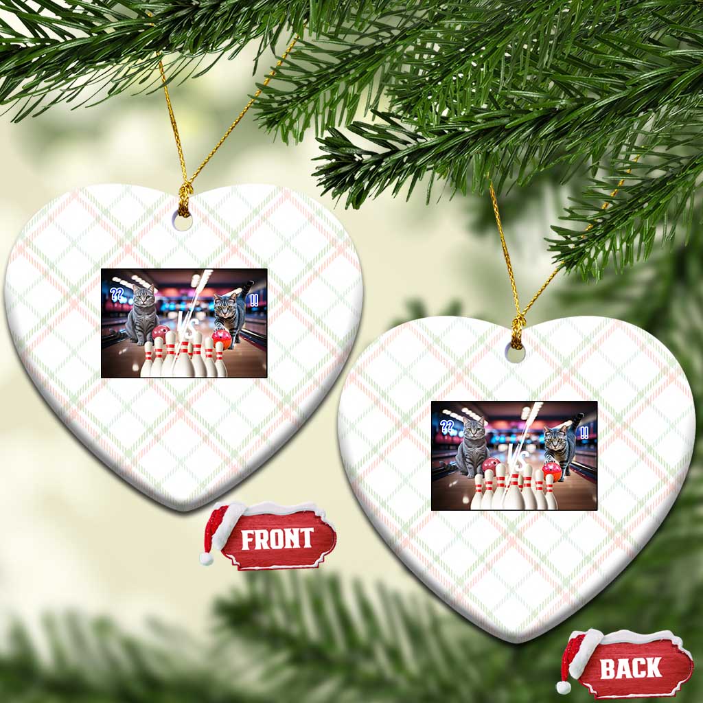 Funny Cats Bowling Battle Ceramic Ornament Gift For Cat Lovers - Wonder Print Shop