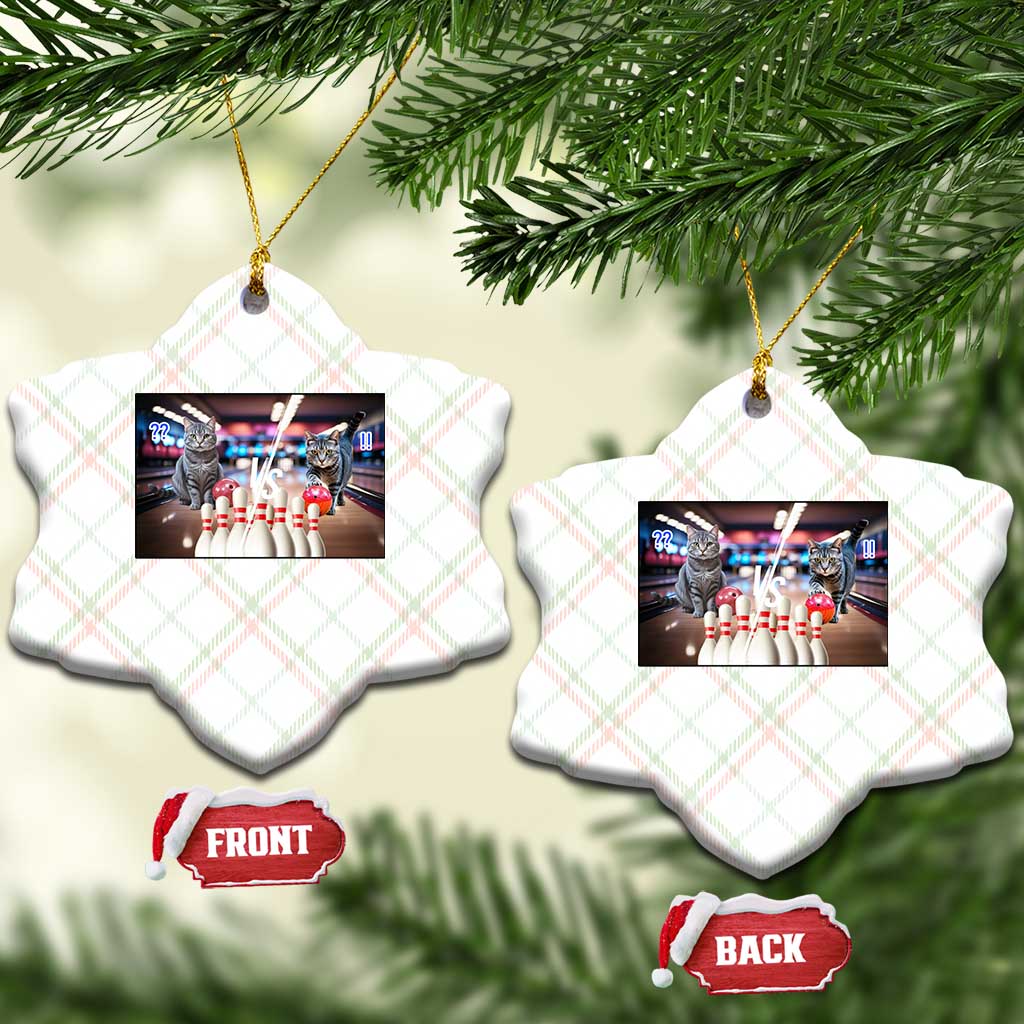 Funny Cats Bowling Battle Ceramic Ornament Gift For Cat Lovers - Wonder Print Shop