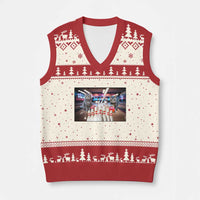 Funny Cats Bowling Battle V-Neck Knit Sweater Vest Gift For Cat Lovers - Wonder Print Shop