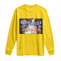 Funny Cats Bowling Battle Long Sleeve Shirt Gift For Cat Lovers - Wonder Print Shop