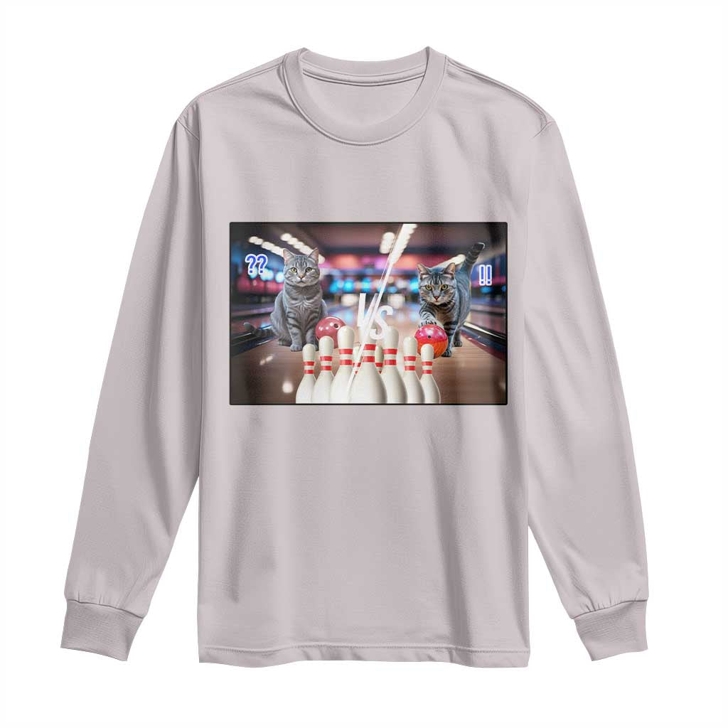 Funny Cats Bowling Battle Long Sleeve Shirt Gift For Cat Lovers - Wonder Print Shop