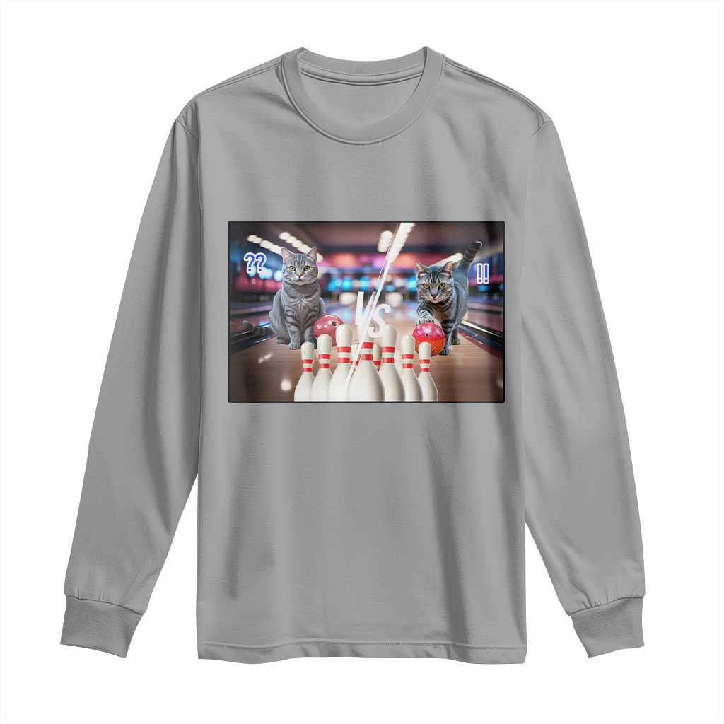 Funny Cats Bowling Battle Long Sleeve Shirt Gift For Cat Lovers - Wonder Print Shop