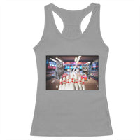 Funny Cats Bowling Battle Racerback Tank Top Gift For Cat Lovers - Wonder Print Shop