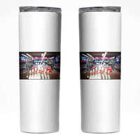 Funny Cats Bowling Battle Skinny Tumbler Gift For Cat Lovers - Wonder Print Shop