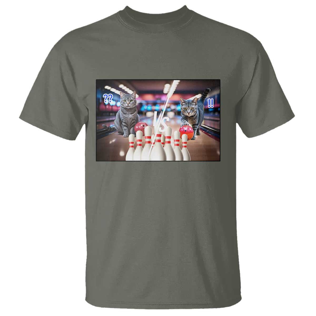 Funny Cats Bowling Battle T Shirt Gift For Cat Lovers - Wonder Print Shop