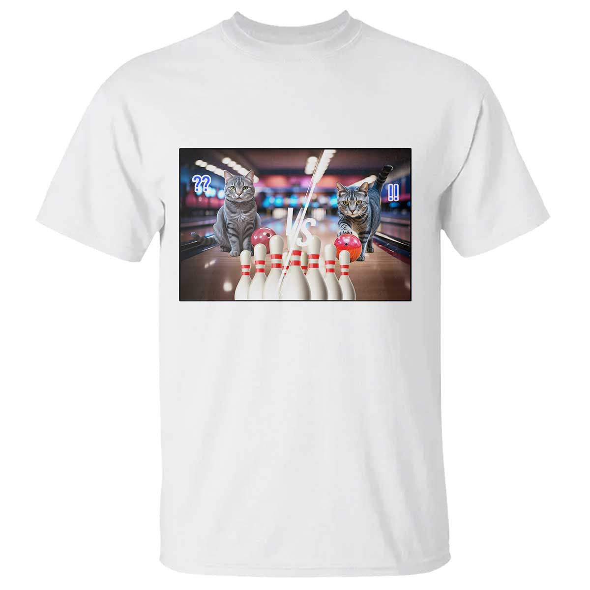 Funny Cats Bowling Battle T Shirt Gift For Cat Lovers - Wonder Print Shop
