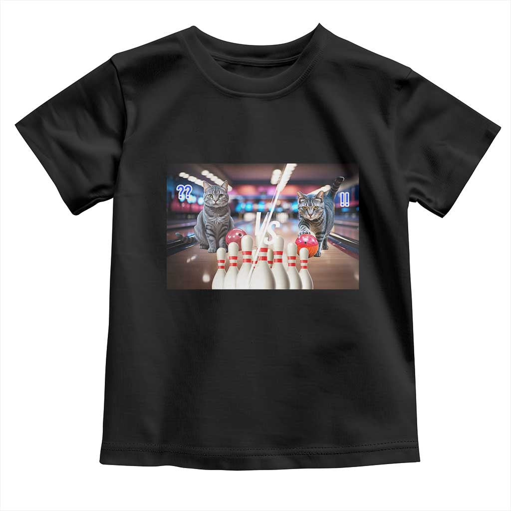 Funny Cats Bowling Battle Toddler T Shirt Gift For Cat Lovers - Wonder Print Shop