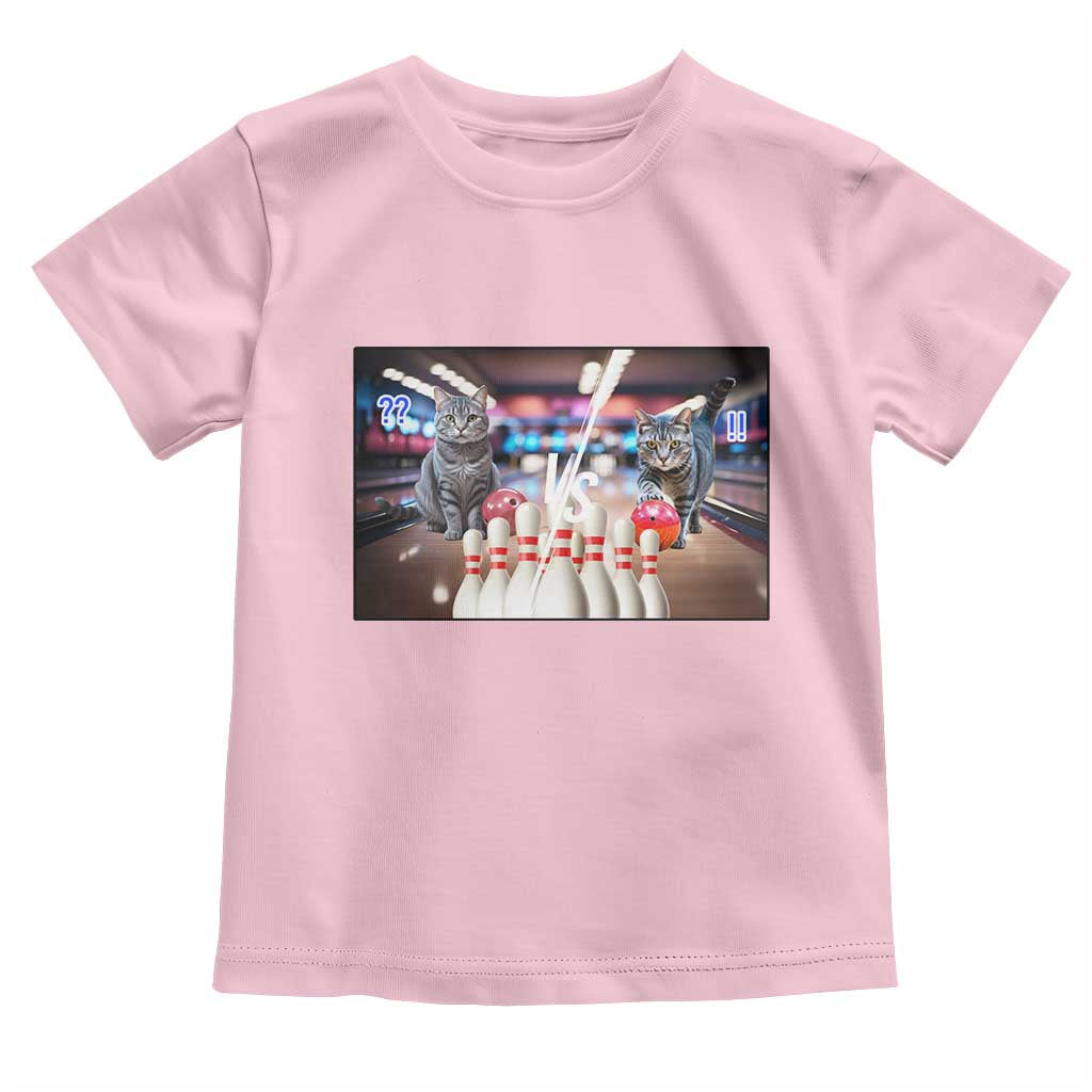 Funny Cats Bowling Battle Toddler T Shirt Gift For Cat Lovers - Wonder Print Shop