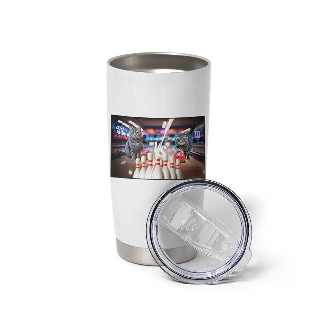 Funny Cats Bowling Battle Tumbler Cup Gift For Cat Lovers - Wonder Print Shop
