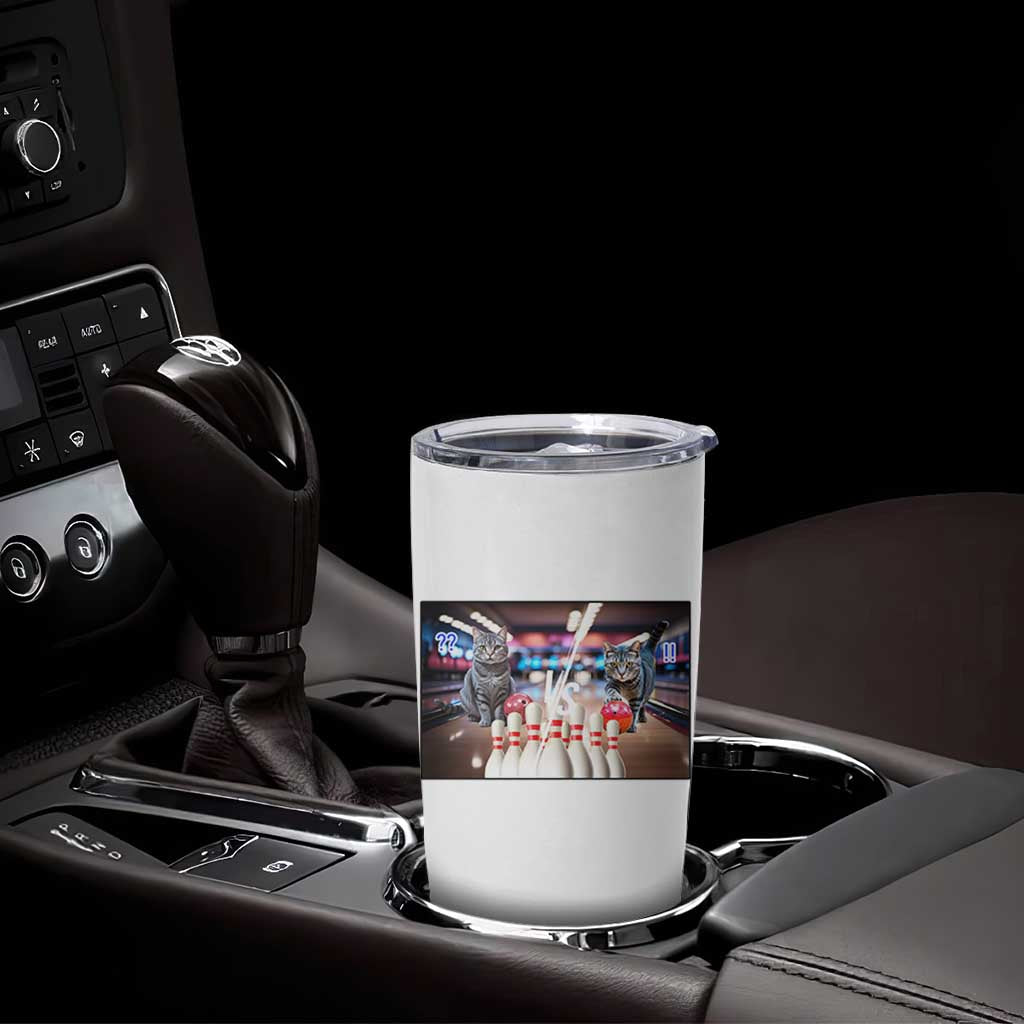Funny Cats Bowling Battle Tumbler Cup Gift For Cat Lovers - Wonder Print Shop