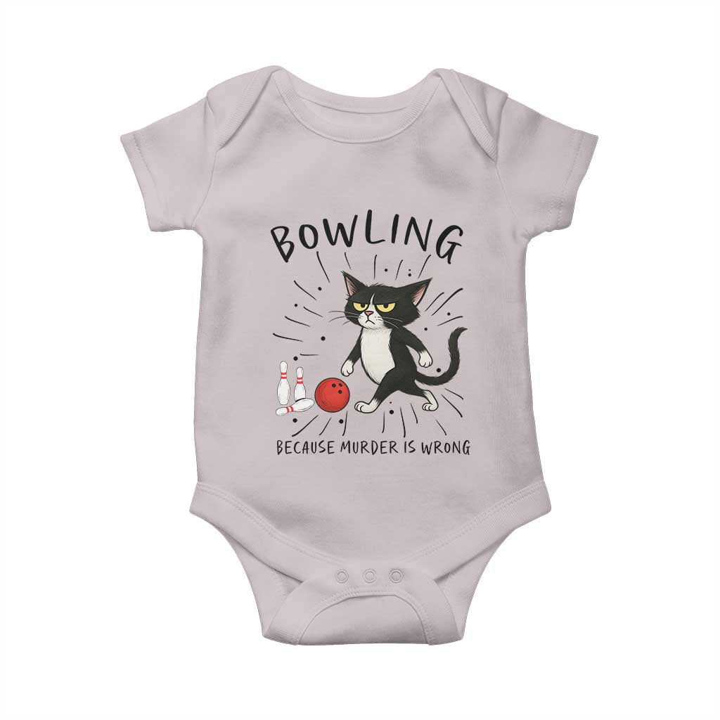 Bowling Because Murder Is Wrong Baby Onesie Funny Cat Lovers Gift - Wonder Print Shop