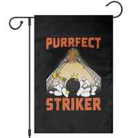 Funny Cat Bowling Gift Garden Flag Purrfect Striker - Wonder Print Shop