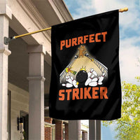Funny Cat Bowling Gift Garden Flag Purrfect Striker - Wonder Print Shop
