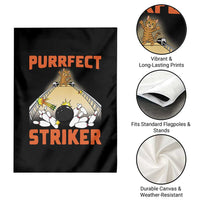 Funny Cat Bowling Gift Garden Flag Purrfect Striker - Wonder Print Shop