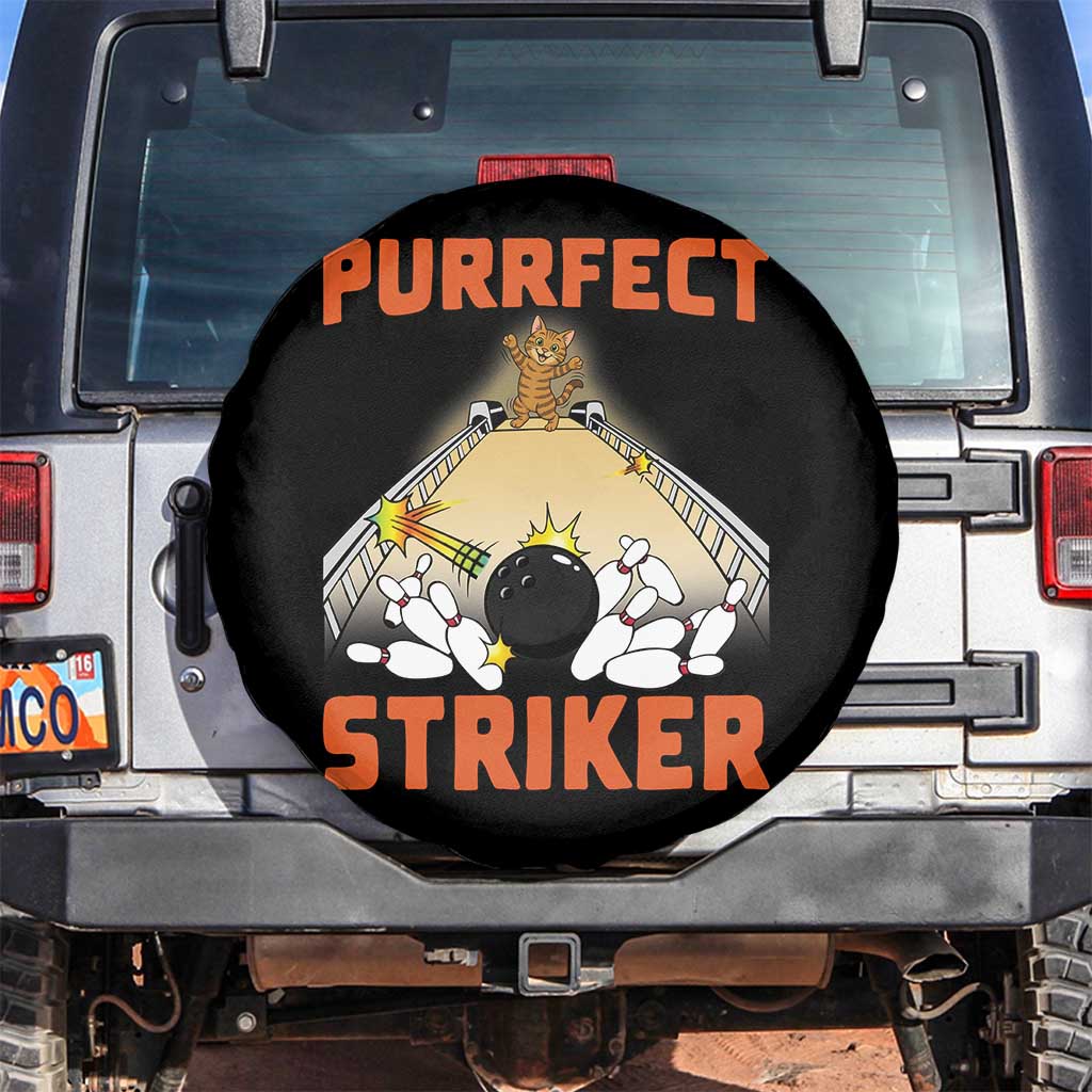 Funny Cat Bowling Gift Spare Tire Cover Purrfect Striker - Wonder Print Shop