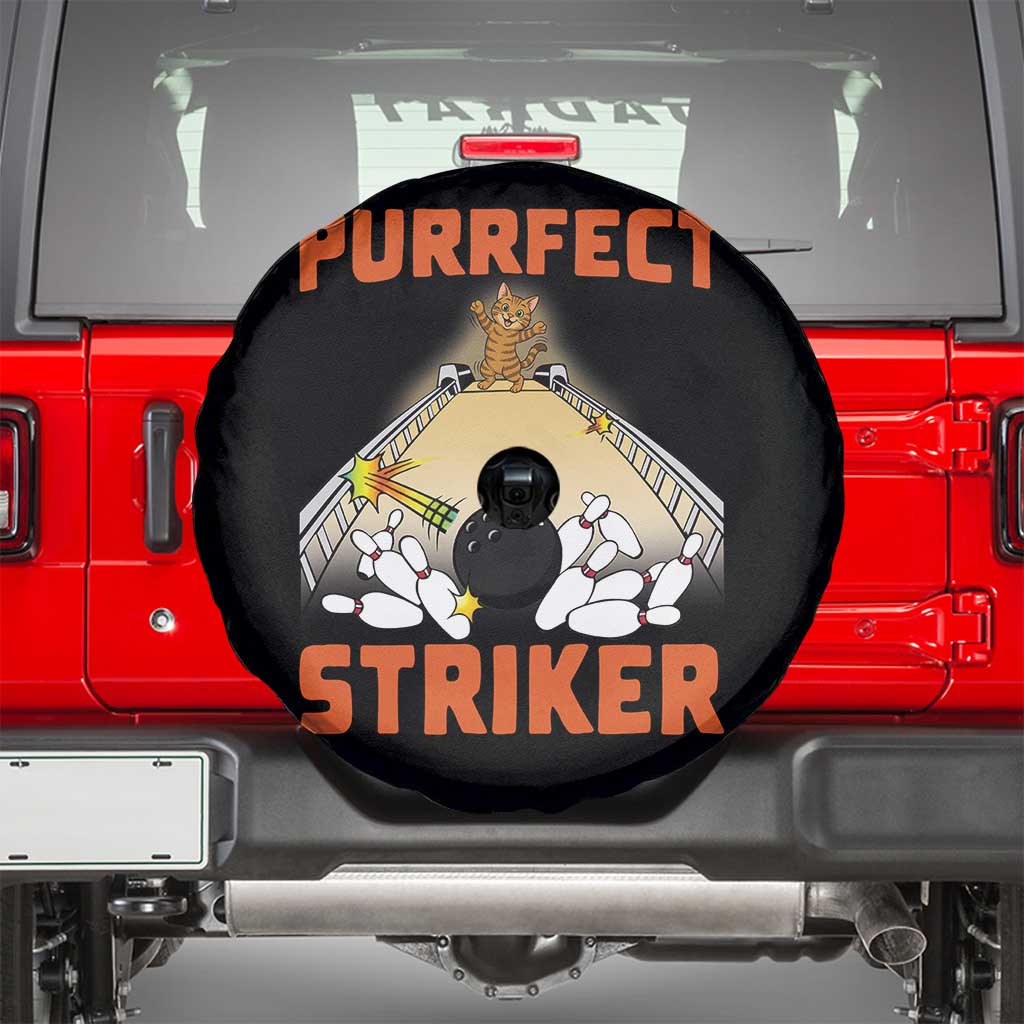 Funny Cat Bowling Gift Spare Tire Cover Purrfect Striker - Wonder Print Shop