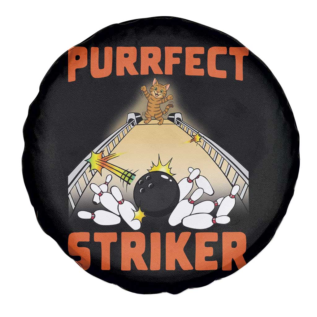 Funny Cat Bowling Gift Spare Tire Cover Purrfect Striker - Wonder Print Shop
