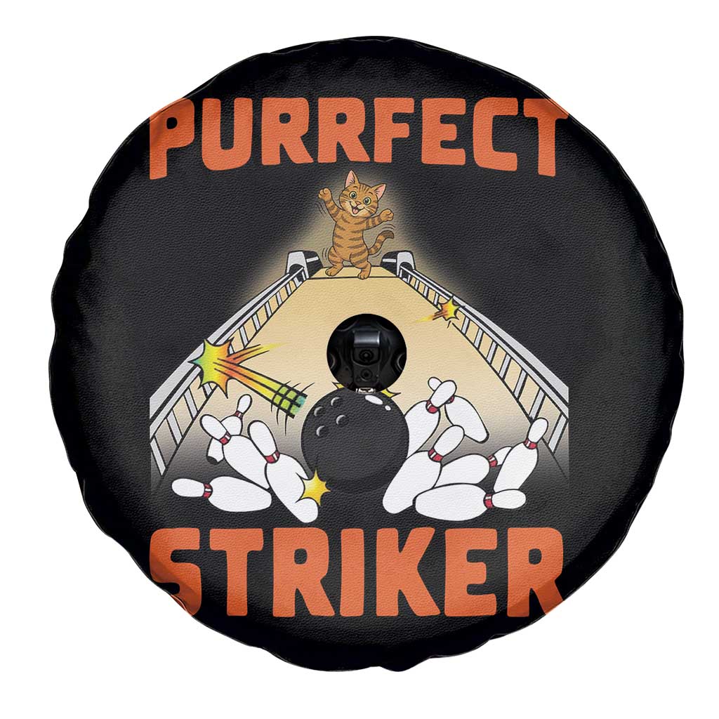 Funny Cat Bowling Gift Spare Tire Cover Purrfect Striker - Wonder Print Shop