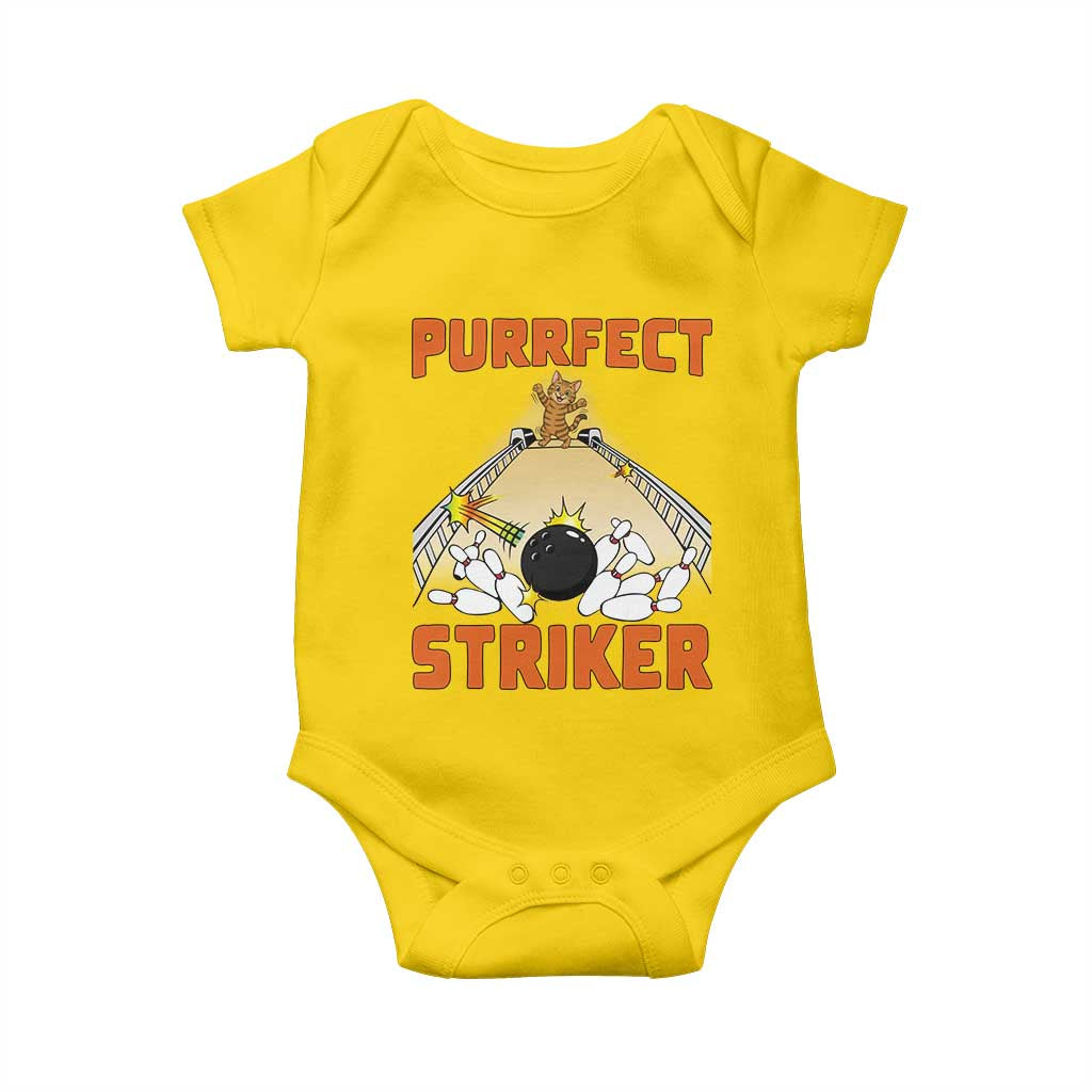 Funny Cat Bowling Gift Baby Onesie Purrfect Striker - Wonder Print Shop