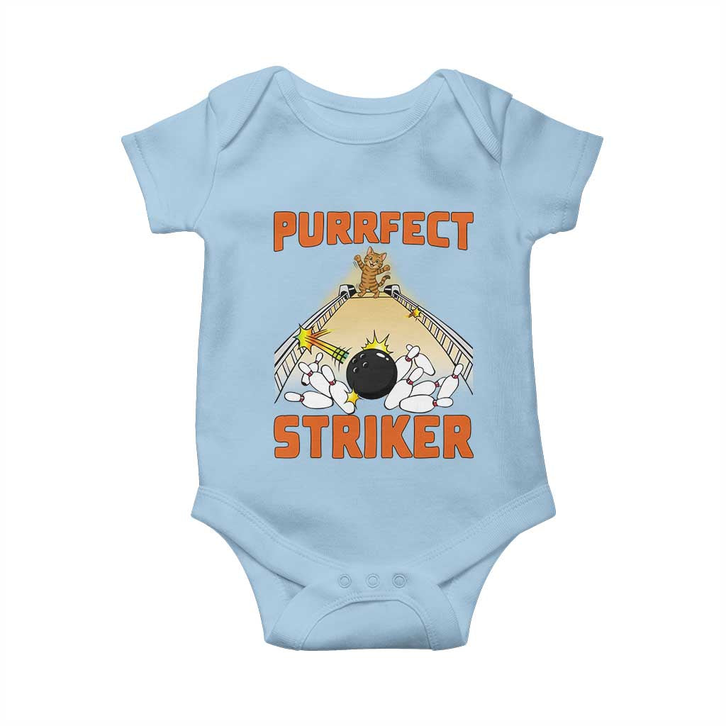 Funny Cat Bowling Gift Baby Onesie Purrfect Striker - Wonder Print Shop