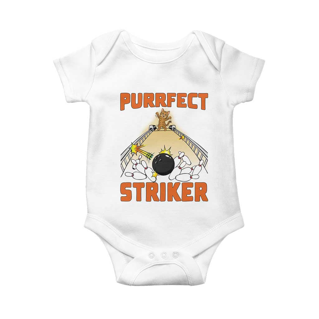 Funny Cat Bowling Gift Baby Onesie Purrfect Striker - Wonder Print Shop