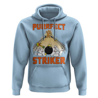 Funny Cat Bowling Gift Hoodie Purrfect Striker - Wonder Print Shop