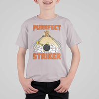 Funny Cat Bowling Gift T Shirt For Kid Purrfect Striker - Wonder Print Shop