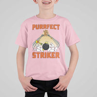 Funny Cat Bowling Gift T Shirt For Kid Purrfect Striker - Wonder Print Shop