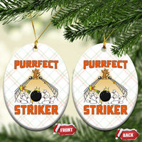 Funny Cat Bowling Gift Ceramic Ornament Purrfect Striker - Wonder Print Shop