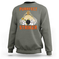 Funny Cat Bowling Gift Sweatshirt Purrfect Striker - Wonder Print Shop