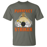 Funny Cat Bowling Gift T Shirt Purrfect Striker - Wonder Print Shop
