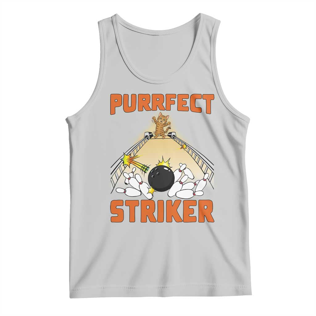 Funny Cat Bowling Gift Tank Top Purrfect Striker - Wonder Print Shop