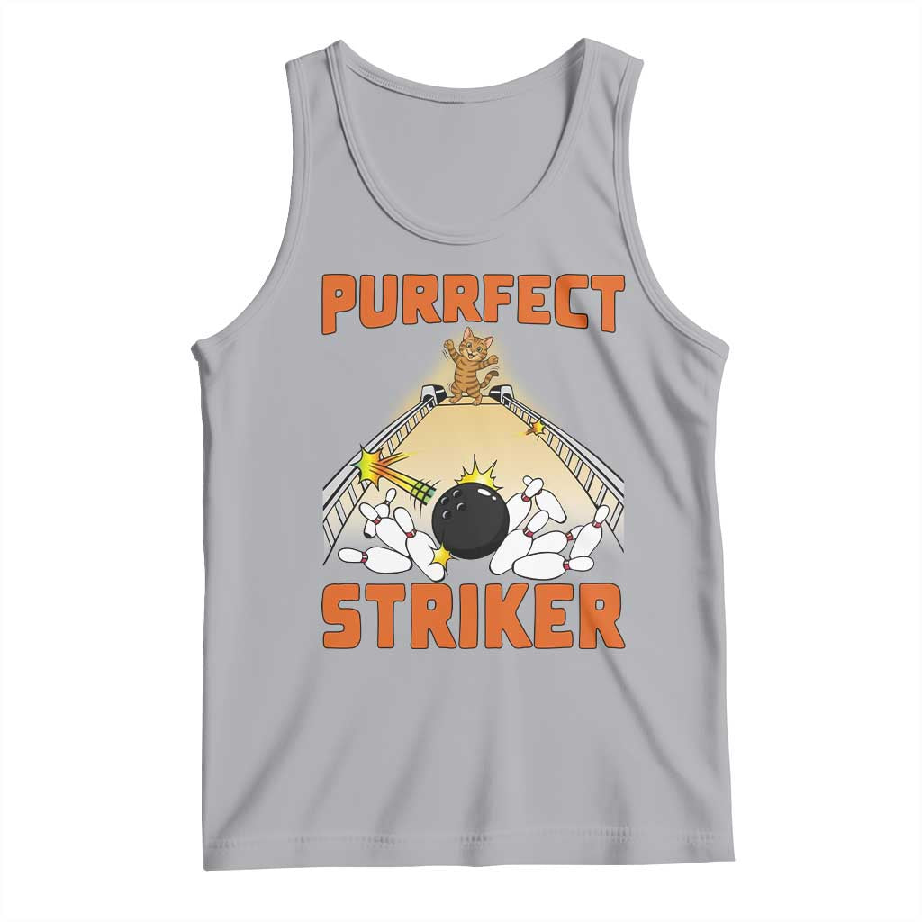 Funny Cat Bowling Gift Tank Top Purrfect Striker - Wonder Print Shop
