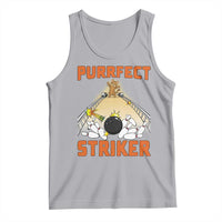 Funny Cat Bowling Gift Tank Top Purrfect Striker - Wonder Print Shop