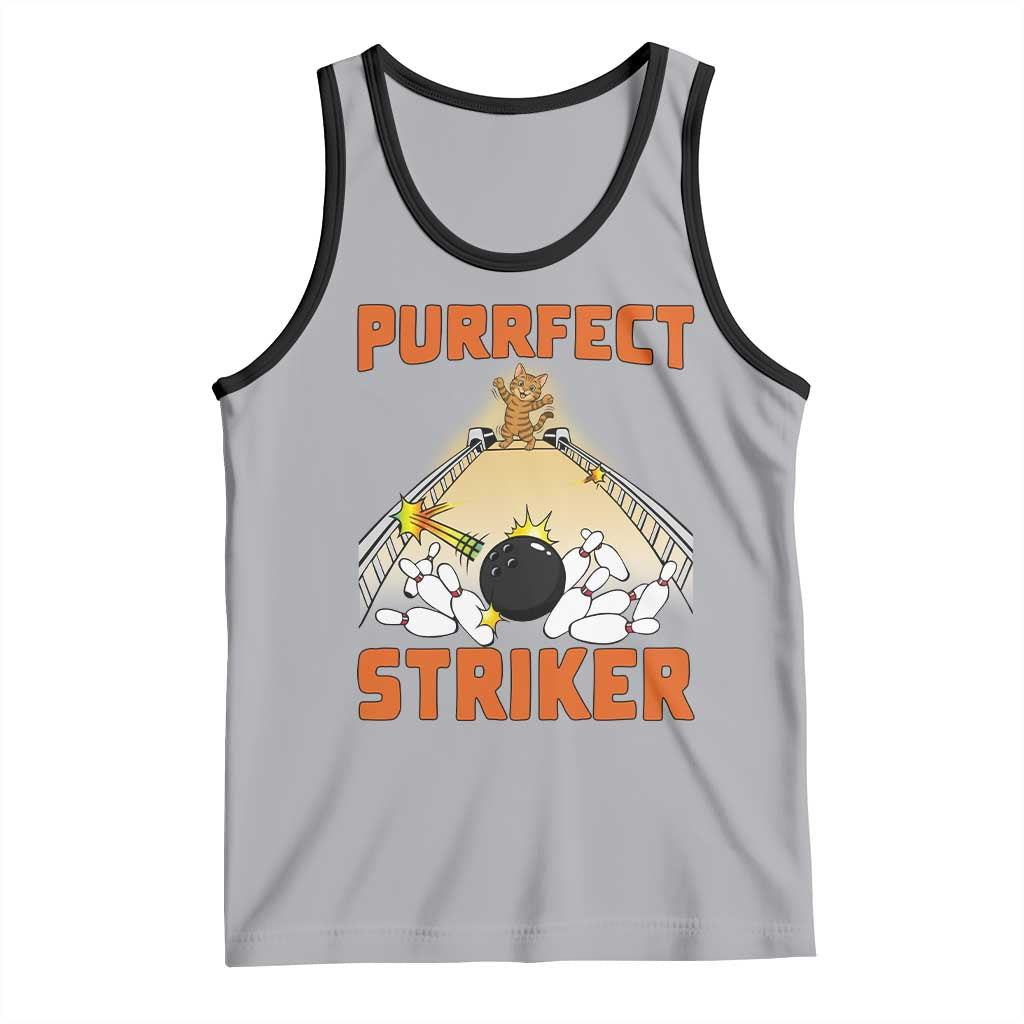 Funny Cat Bowling Gift Tank Top Purrfect Striker - Wonder Print Shop