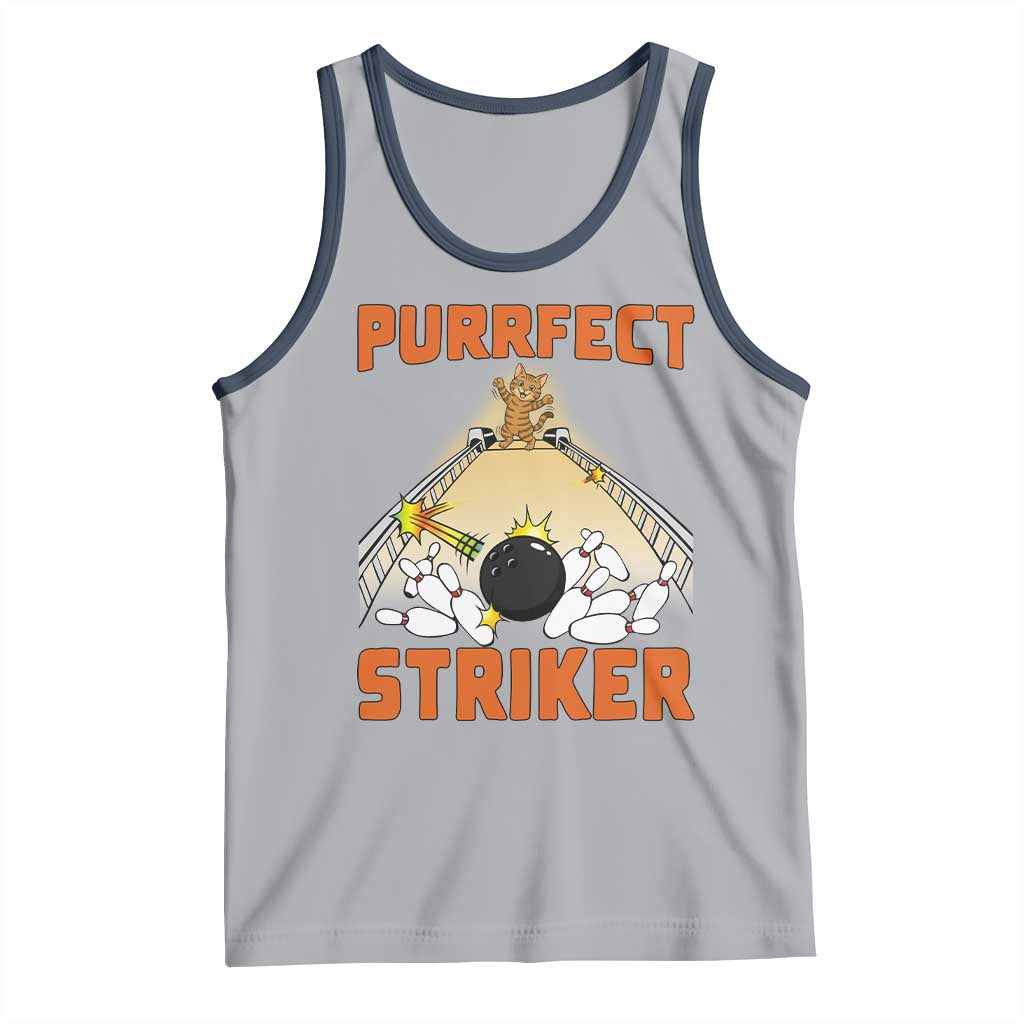 Funny Cat Bowling Gift Tank Top Purrfect Striker - Wonder Print Shop