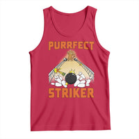 Funny Cat Bowling Gift Tank Top Purrfect Striker - Wonder Print Shop