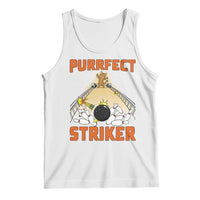 Funny Cat Bowling Gift Tank Top Purrfect Striker - Wonder Print Shop