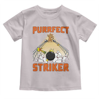 Funny Cat Bowling Gift Toddler T Shirt Purrfect Striker - Wonder Print Shop
