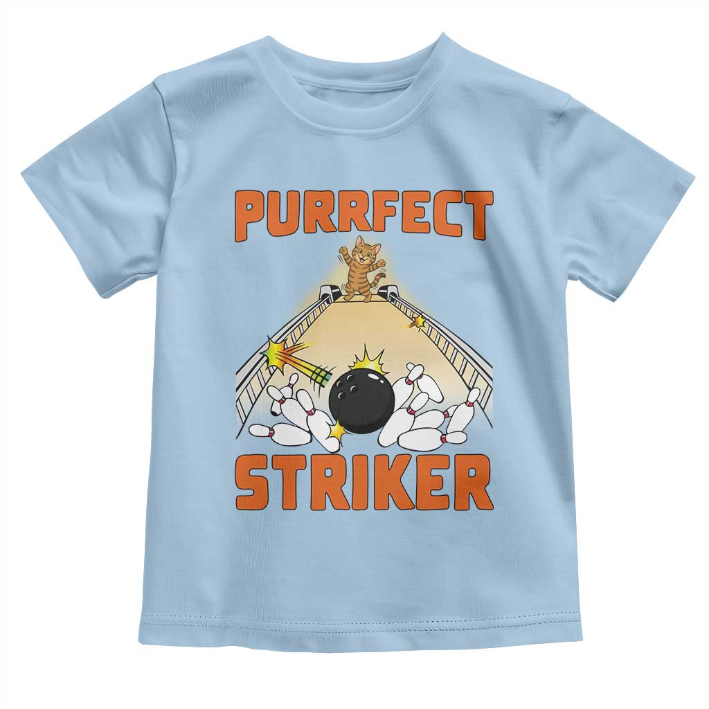 Funny Cat Bowling Gift Toddler T Shirt Purrfect Striker - Wonder Print Shop
