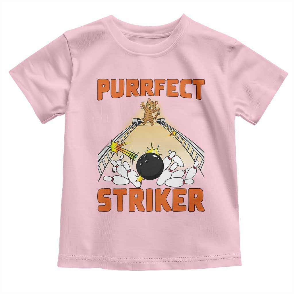 Funny Cat Bowling Gift Toddler T Shirt Purrfect Striker - Wonder Print Shop