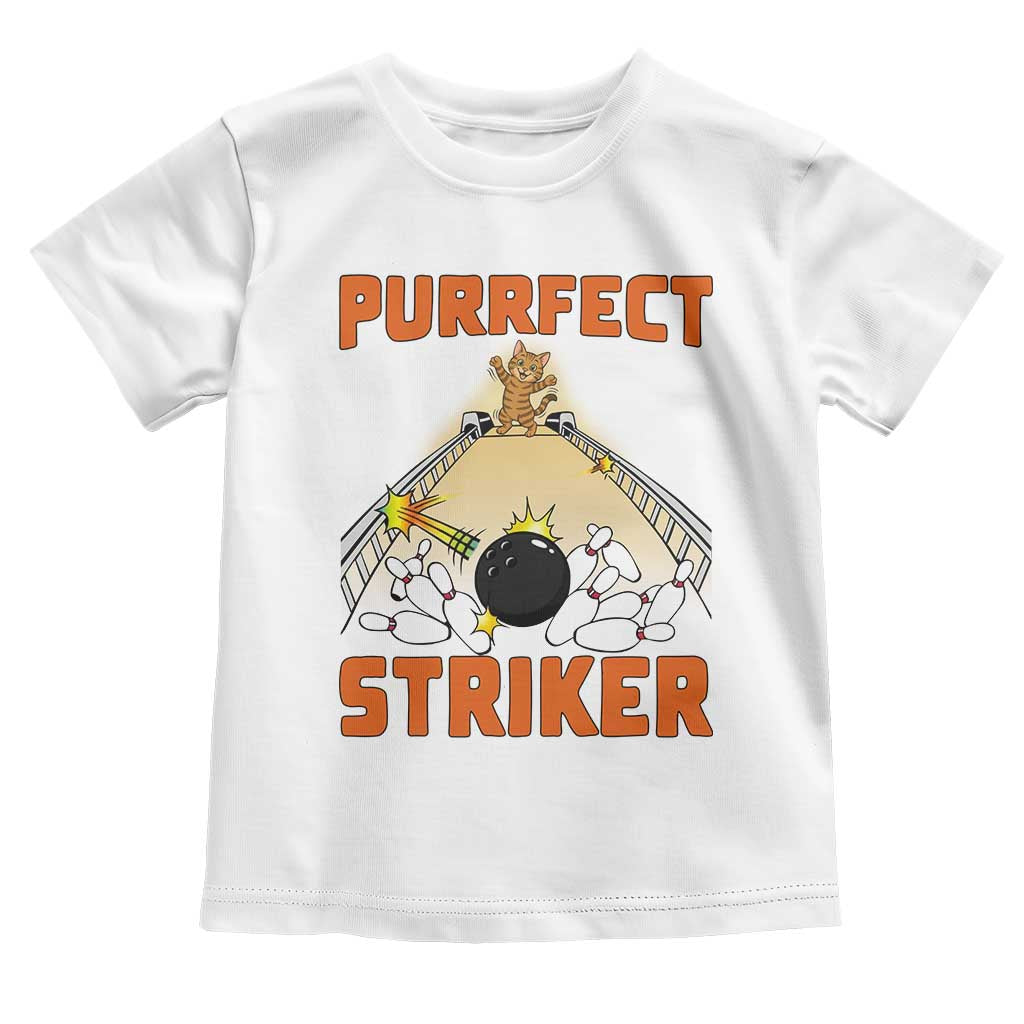 Funny Cat Bowling Gift Toddler T Shirt Purrfect Striker - Wonder Print Shop