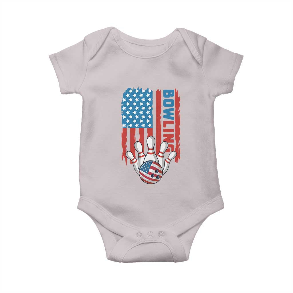 American Flag Patriotic Bowling Baby Onesie Bowler Gift - Wonder Print Shop