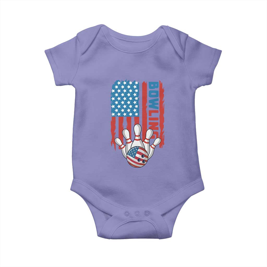 American Flag Patriotic Bowling Baby Onesie Bowler Gift - Wonder Print Shop