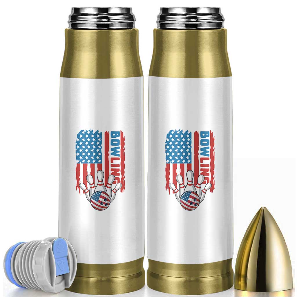 American Flag Patriotic Bowling Bullet Tumbler Bowler Gift - Wonder Print Shop